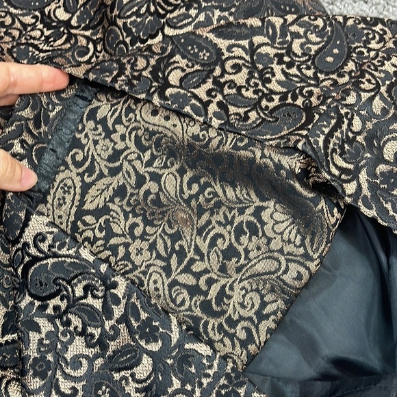 Worthington black bronze damask jacquard paisley lined pencil skirt women’s 12 - Picture 13 of 13
